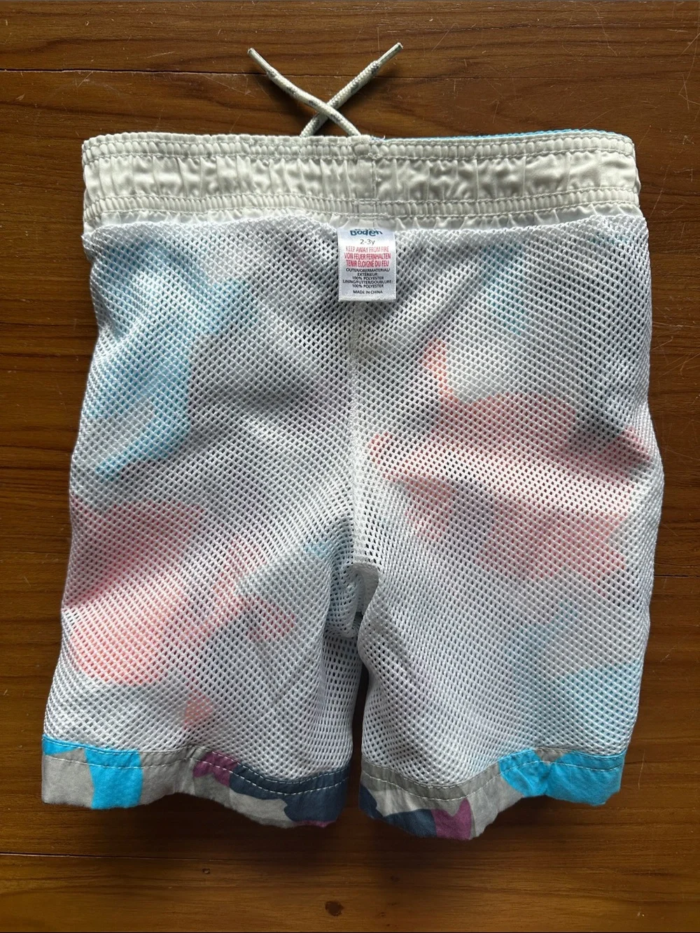 Boden Boys’ Multicolor Camo Swim Shorts - Blue/Orange/Grey/Purple - Sz 2-3yrs